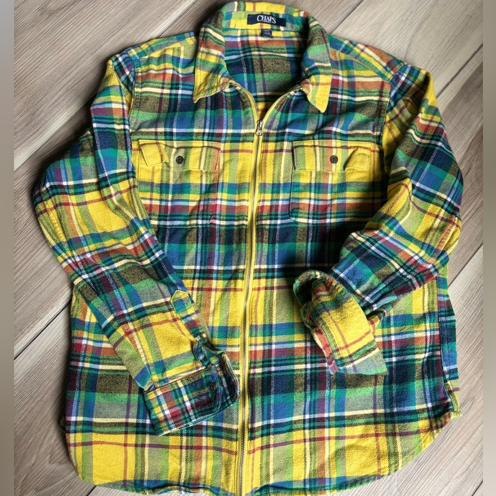 Chaps Multicolor Plaid Flannel Shirt